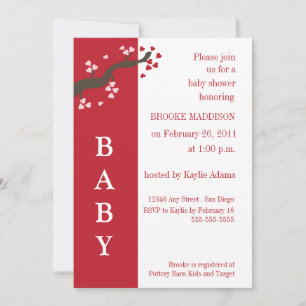 Invitation au Baby shower Valentine Tree