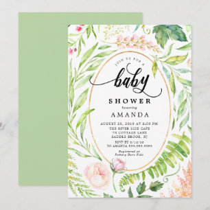 Invitation au Baby shower végétal