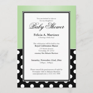 Invitation au Baby shower vert de la Royal Black P