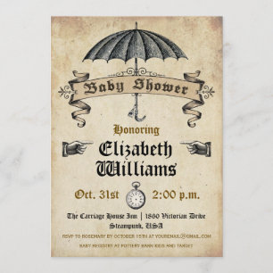 Invitation au Baby shower Vintage