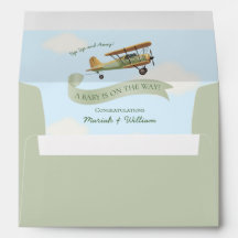 Invitation au Baby shower Vintage de l'avion