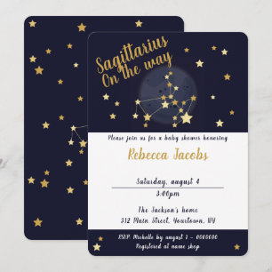 Invitation au Baby shower zodiaque de Sagittarius