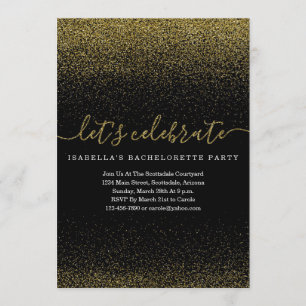 Invitation au Bachelorette Parties scintillant Gol