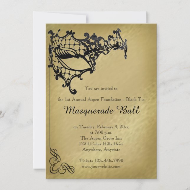 Invitation au bal de Filigree Masquerade Mardi Gra (Devant)