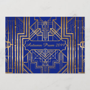 Invitation au bal de fin d'automne, or, bleu, Gats