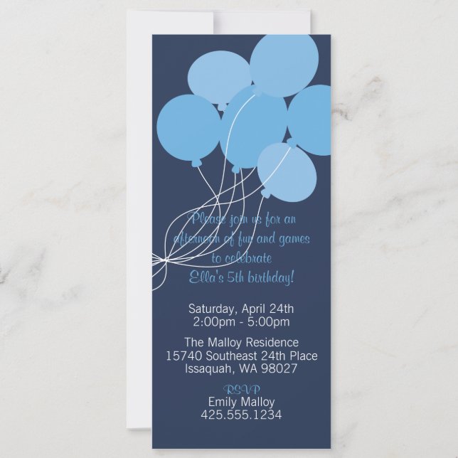 Invitation au Balloon Bouquet Party (Devant)