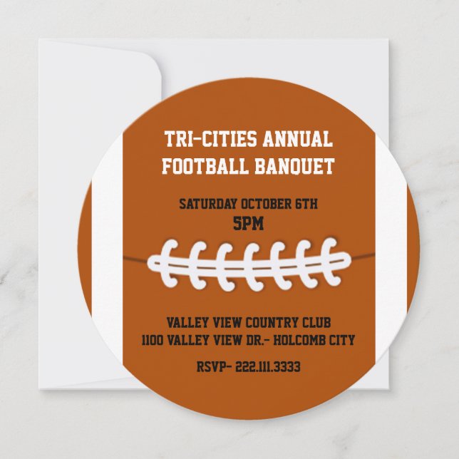 Invitation au banquet de football (Devant)