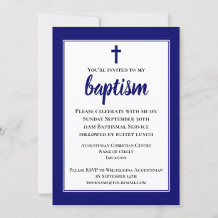 Invitation au baptême adulte simple moderne