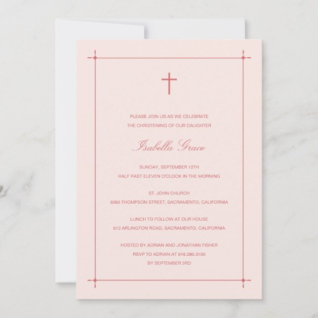 Invitation au baptême/baptême à la frontière franc (Devant)