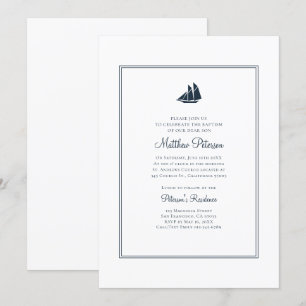 Invitation au baptême classique et simple de la ma