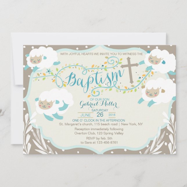 Invitation au baptême d'agneau (Devant)