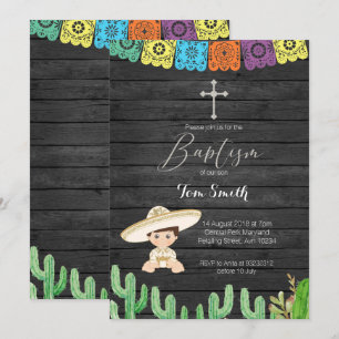 Invitation au baptême de baptême de Cactus Fiesta