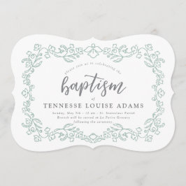 Invitation au baptême de bébé floral