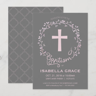 Invitation au baptême de Christening Girl Invitati