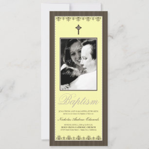 Invitation au baptême de citron 4 x 9,25 po de cou