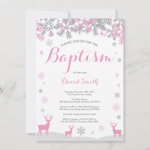 Invitation au baptême de la fille de cerfs d'hiver