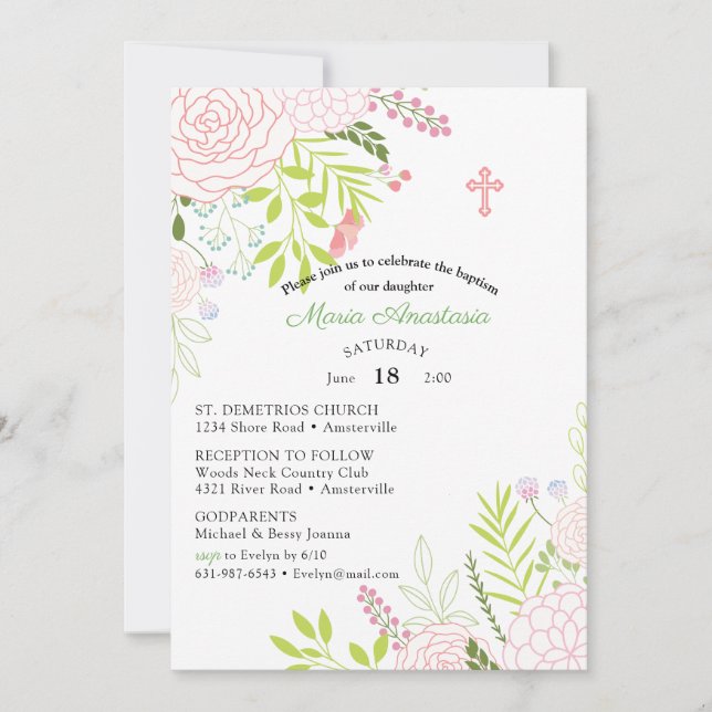 Invitation au baptême de Maria (Devant)