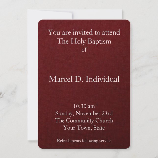 Invitation au baptême des adultes (Devant)