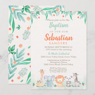 Invitation au baptême des animaux de la jungle