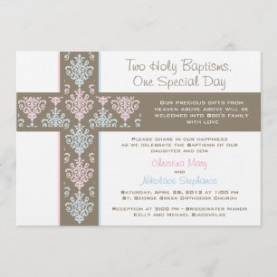 Invitation au baptême des garçons et des filles