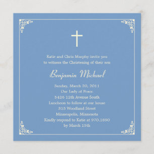 Invitation au baptême et au baptême d'un cadre élé