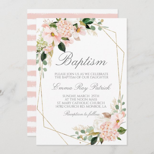 Invitation au baptême floral (Devant / Derrière)