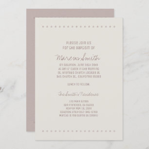 Invitation au baptême simple et rustique
