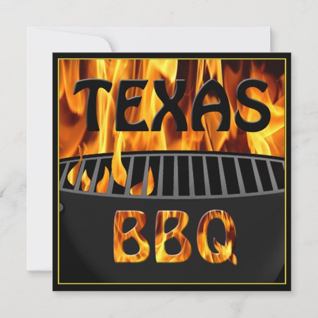 Invitation au barbecue chaud du Texas (Devant)