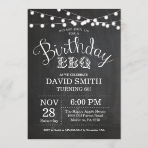 Invitation au barbecue d'anniversaire 60e tableau 