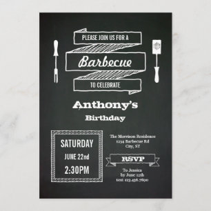 Invitation au barbecue d'anniversaire Vintage Chal