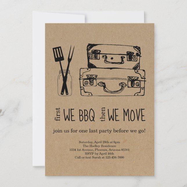 Invitation au barbecue de la fête (Devant)