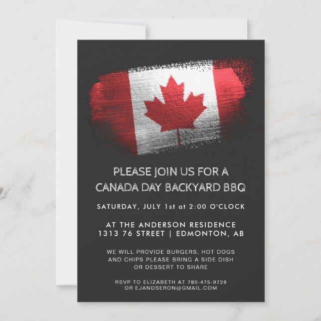 Invitation au barbecue de la fête du Canada (Devant)