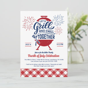 Invitation au barbecue du 4 juillet Grill and Chil
