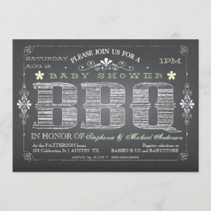 Invitation au barbecue du Baby shower de tableau d