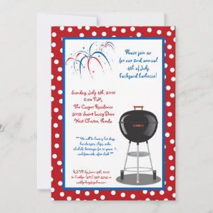 Invitation au barbecue du quatrième 4 juillet