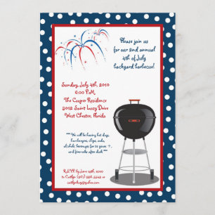 Invitation au barbecue du quatrième 4 juillet