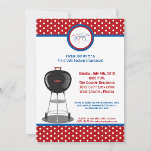 Invitation au barbecue du quatrième 4 juillet