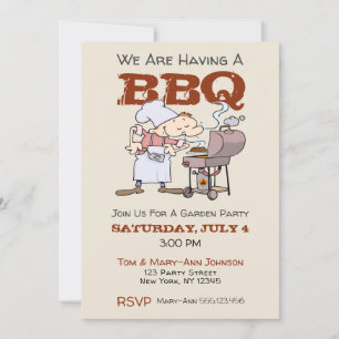 Invitation au barbecue du salon de caricature élég