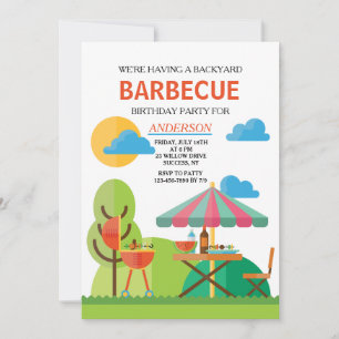 Invitation au barbecue jardin