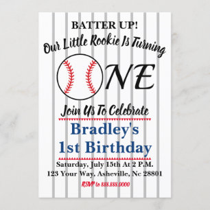 Invitation au baseball 1er anniversaire