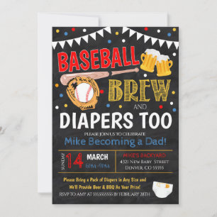 Invitation au baseball et au Baby shower de la biè