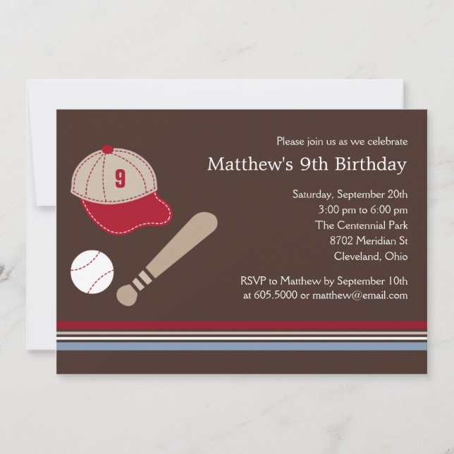 Invitation au baseball Gears - Anniversaire (Devant)