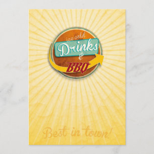 Invitation au BBQ dans le style des années 50