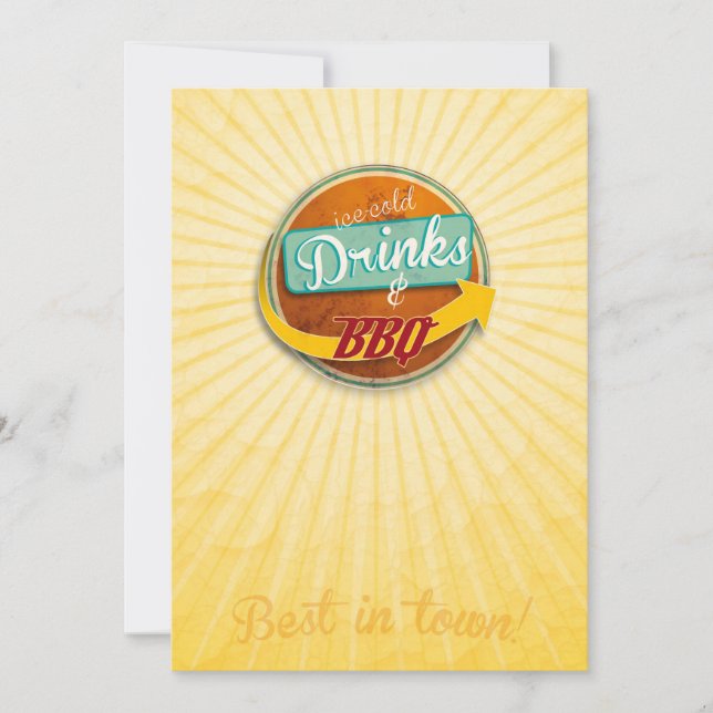 Invitation au BBQ du style des années 50 (Devant)