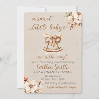 Invitation au berceau de Baby shower neutre