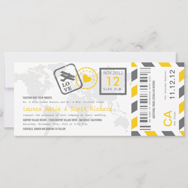 Invitation au billet d'avion Pass Airmail (Devant)