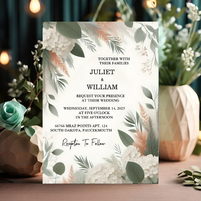Invitation Au Blush pastel Peach Mint Moss Sage Green Mariage (Créateur téléchargé)