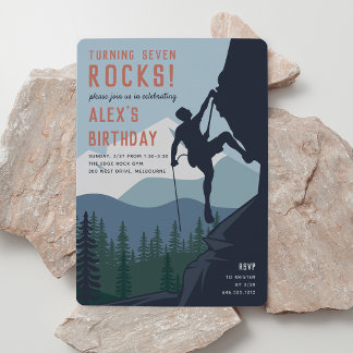 Invitation Au Bord | Escalade Kids Rock fête d'anniversaire