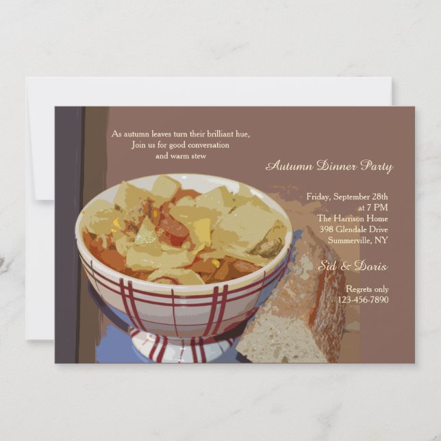 Invitation au Bowl of Stew Dinner Party (Devant)