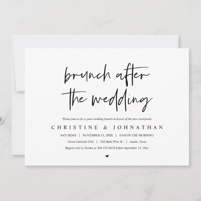 Invitation au brunch après le mariage (Après la no (Devant)